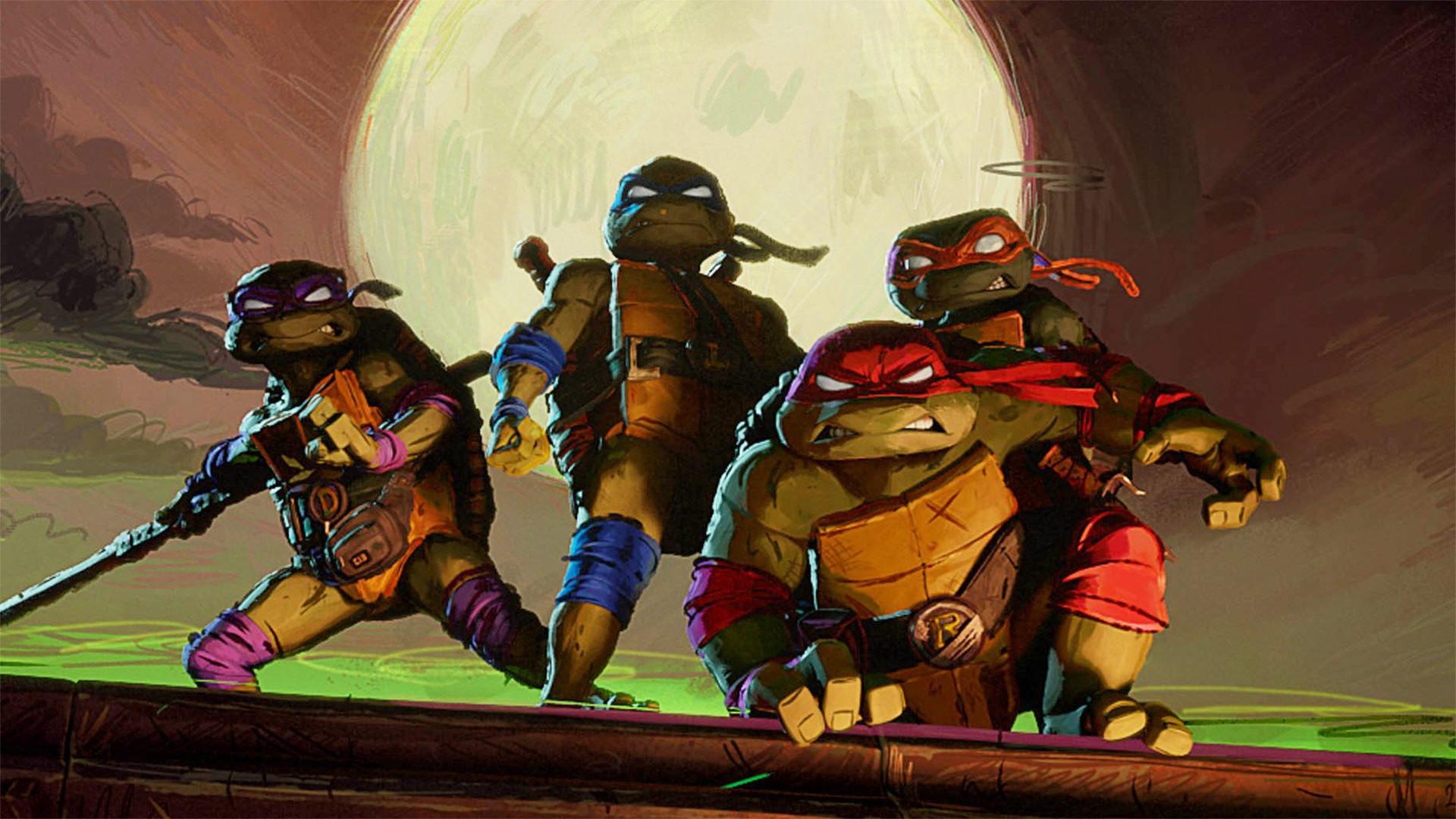 آمادگی لاک‌پشت‌های نینجا برای مقابله با جهش‌یافته‌ها در پوستر کاراکترهای انیمیشن TMNT: Mutant Mayhem