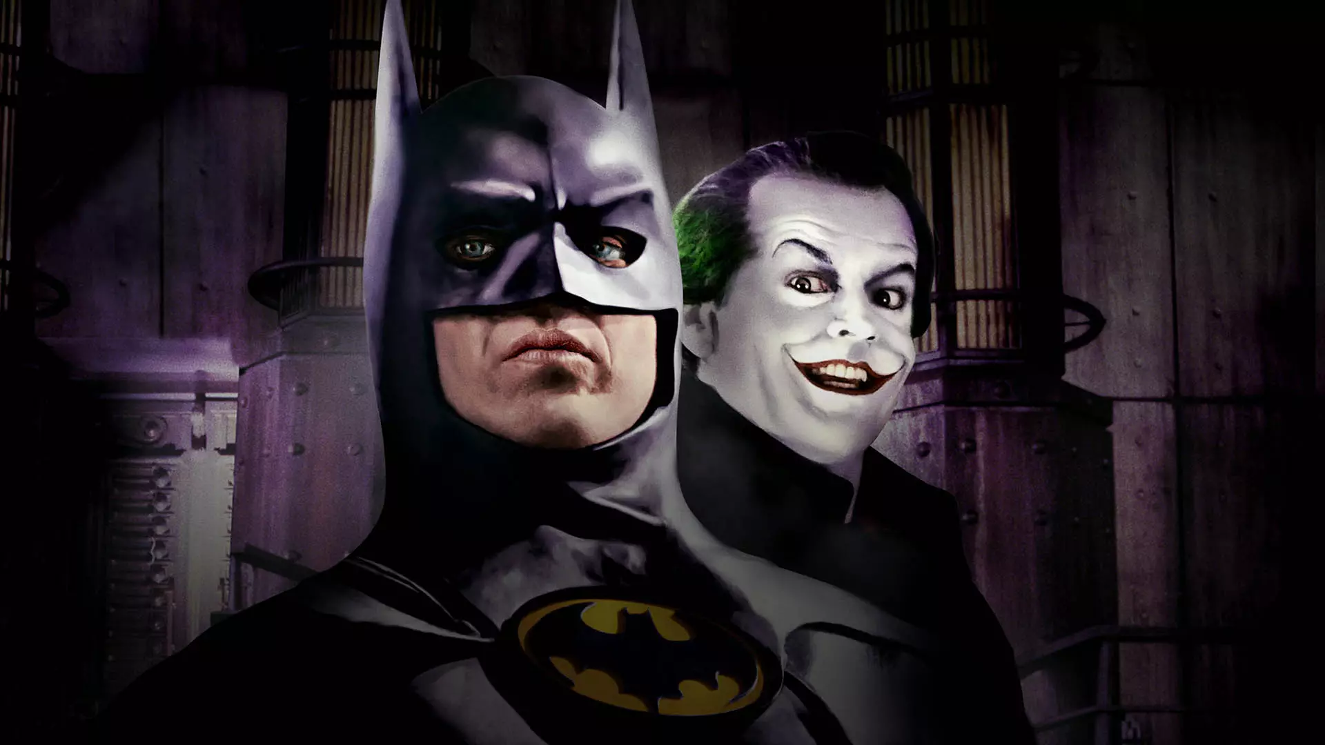 جک نیکلسون و مایکل کیتون در فیلم Batman محصول سال ۱۹۸۹