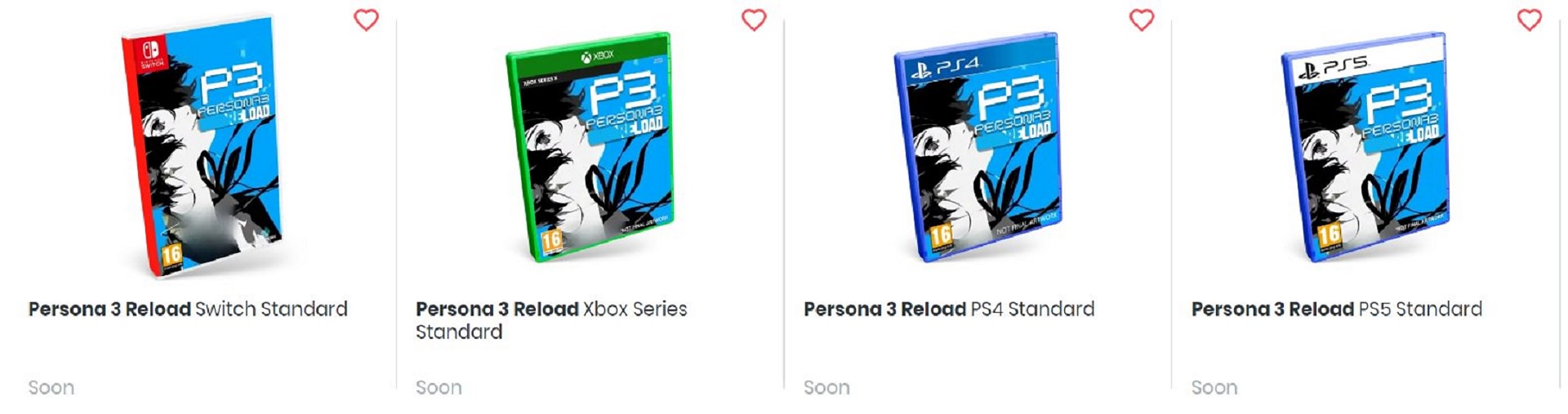 لیست نسخه های پلی استیشن و نینتندو سوییچ Persona 3 Reload