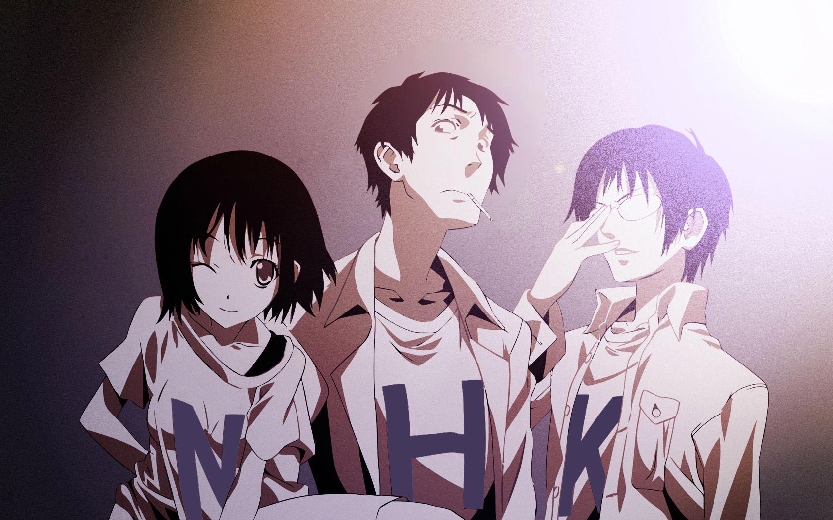 Three welcome anime characters with initials on their shirts