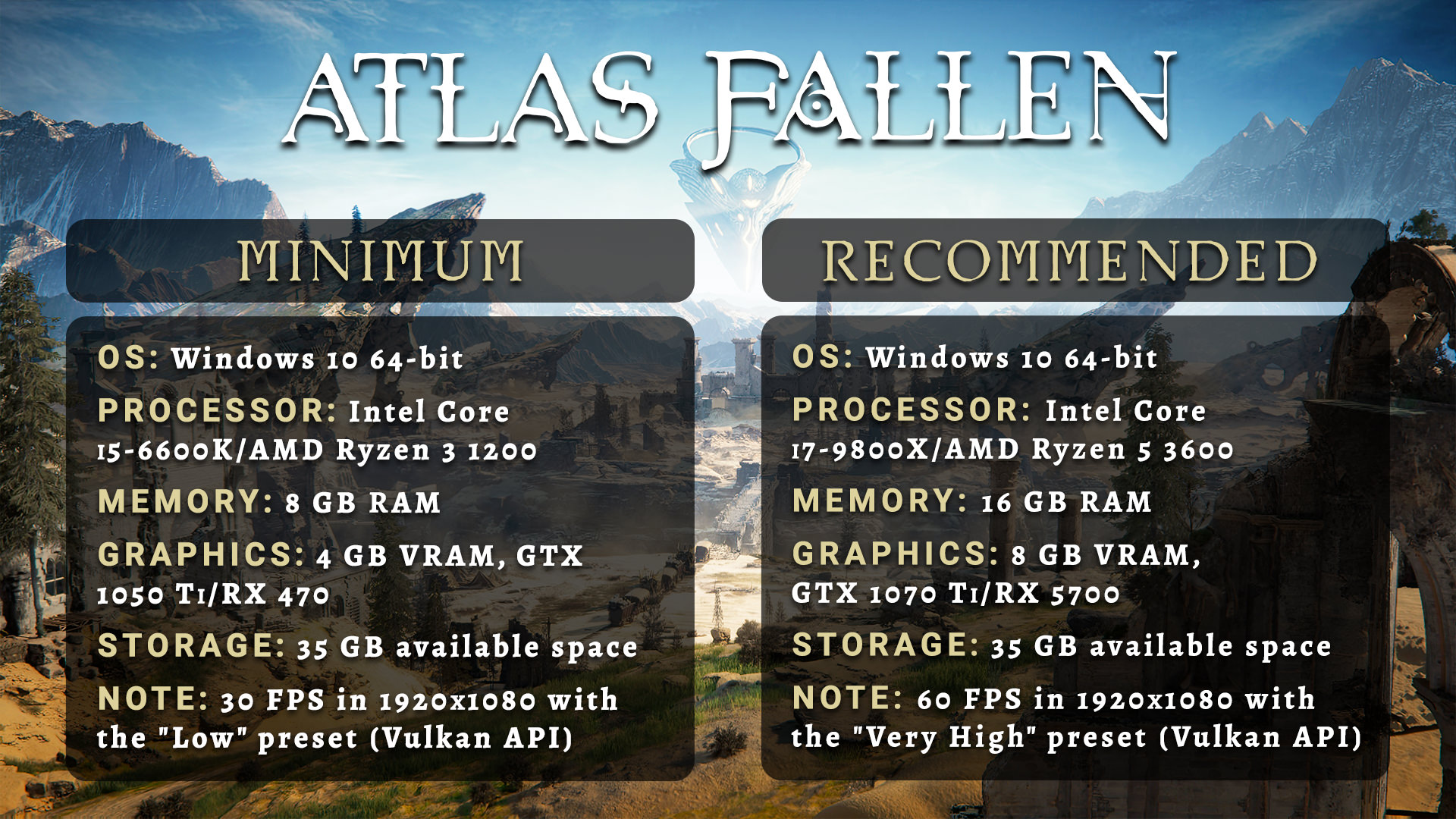 atlas fallen pc system revealed  Image of atlas fallen pc system revealed
