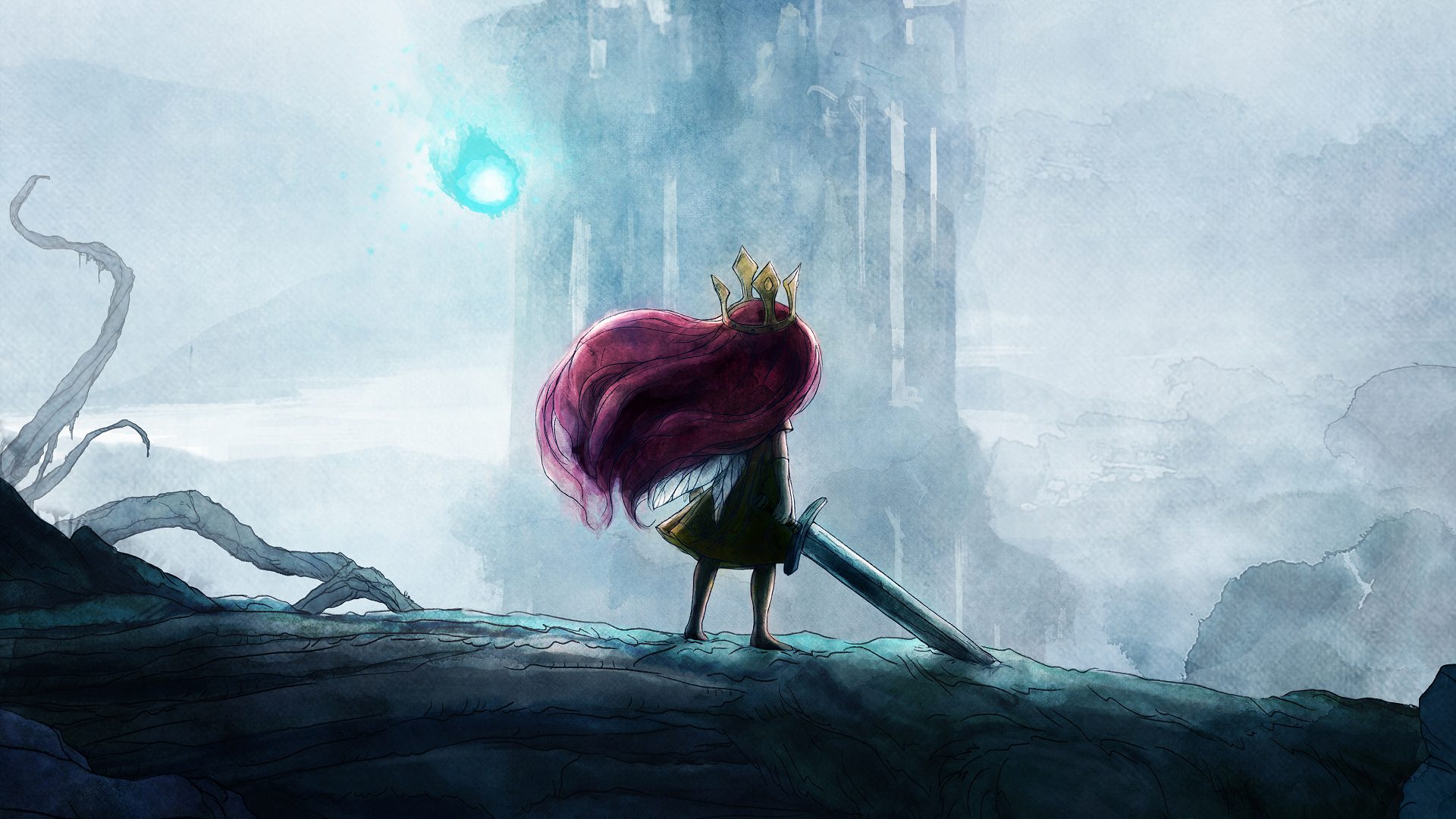 شاهزاده با موهای قرمز و شمشیر در بازی Child of Light