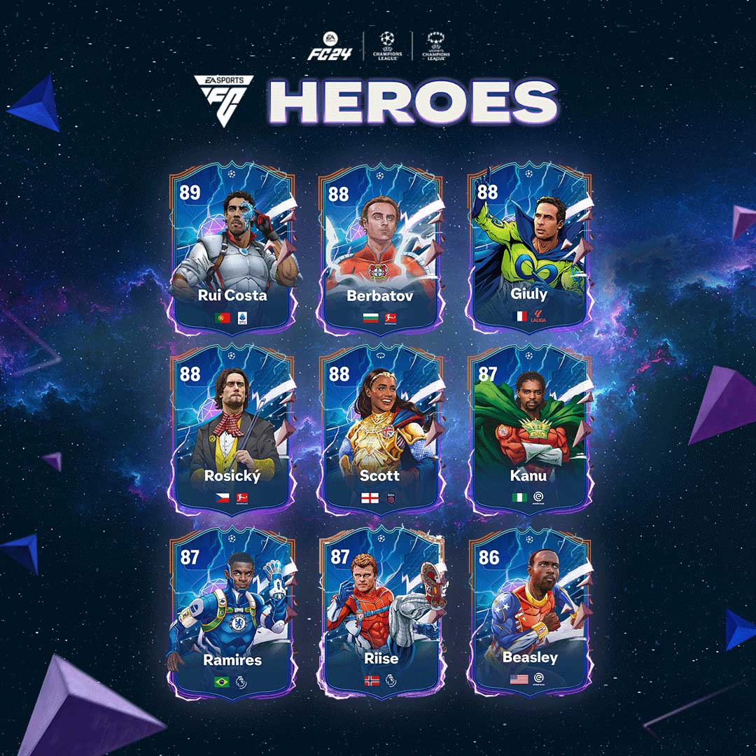 تصویر ستاره‌های حاضر در EA Sports FC Ultimate Team Marvel Hereoes