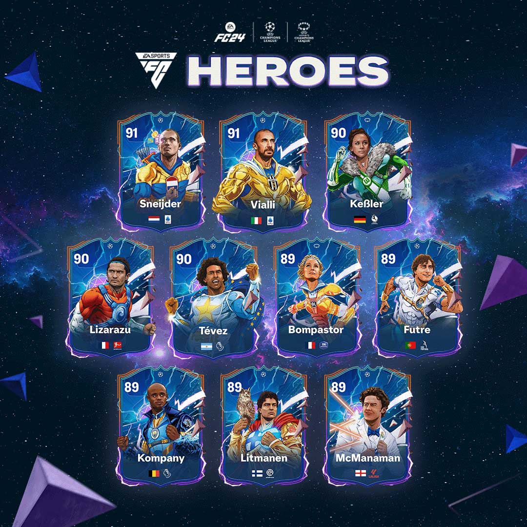 تصویر ستاره‌های حاضر در EA Sports FC Ultimate Team Marvel Hereoes