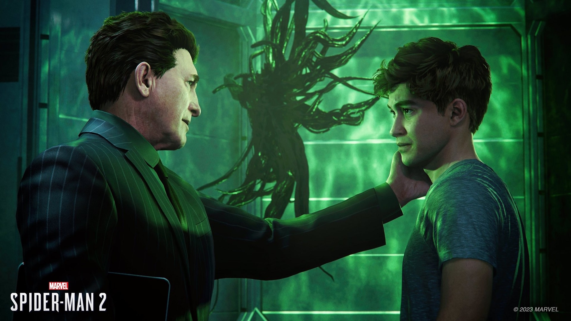هری آزبورن در کنار پدرش در بازی Marvel’s Spider-Man 2