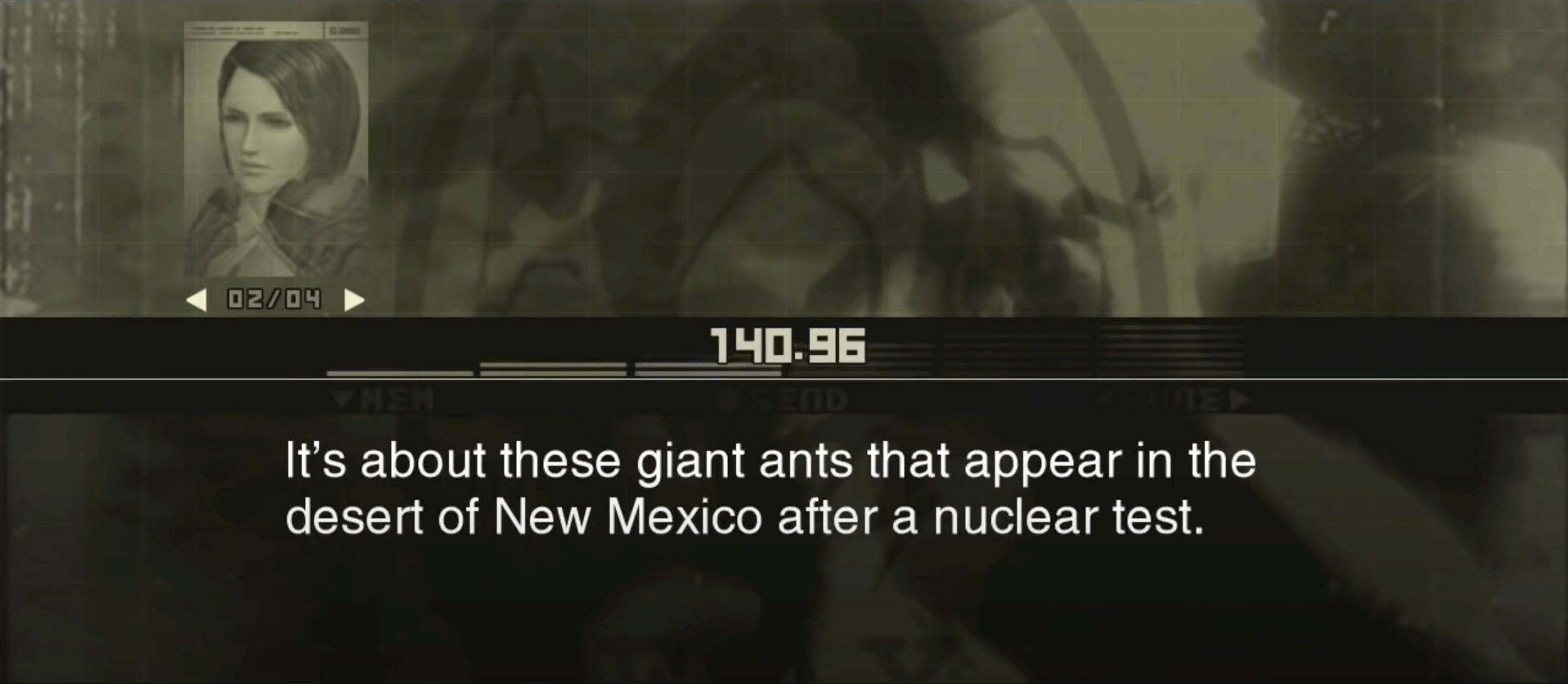 تماس با کدک با شخصیت پارامدیک در بازی Metal Gear Solid 3: Snake Eater