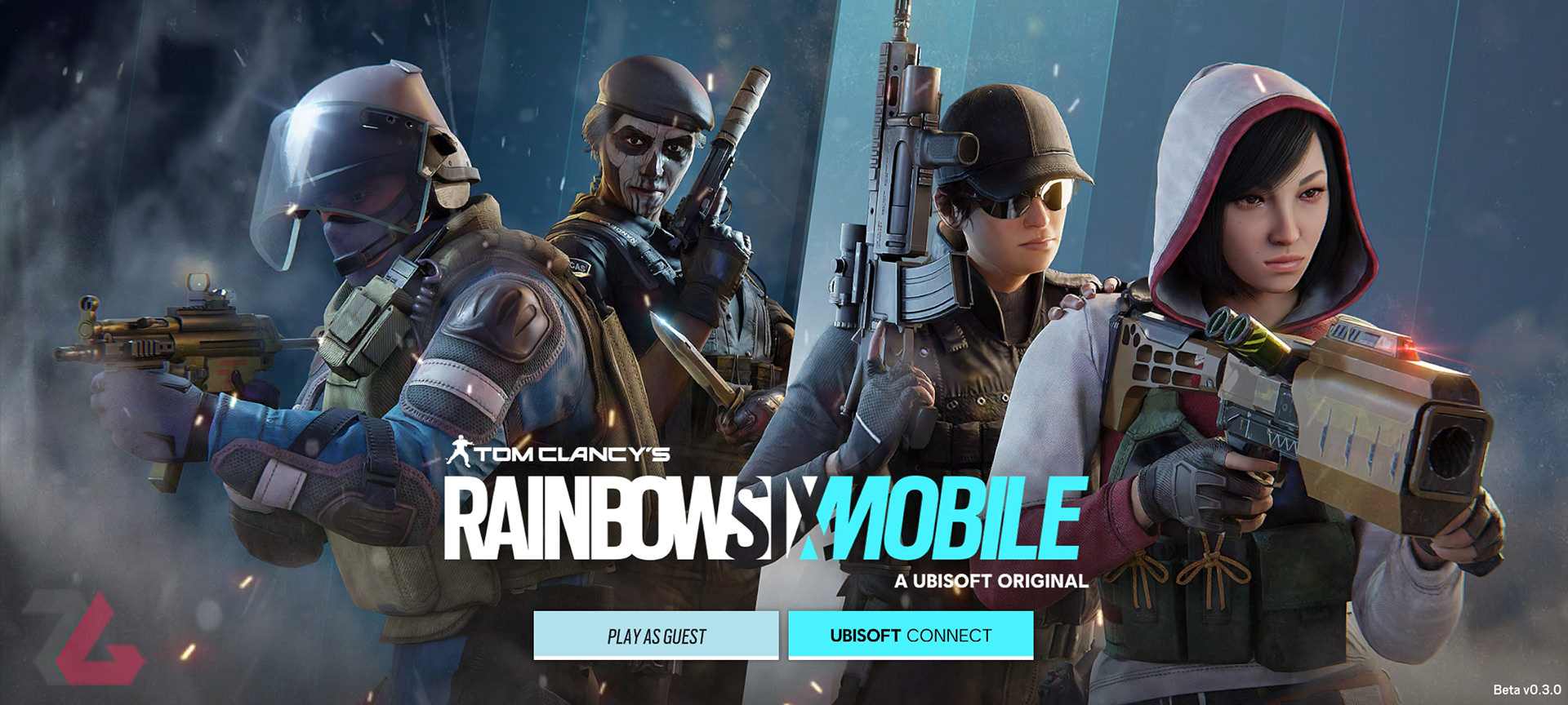Section de connexion au compte Rainbow Six Mobile