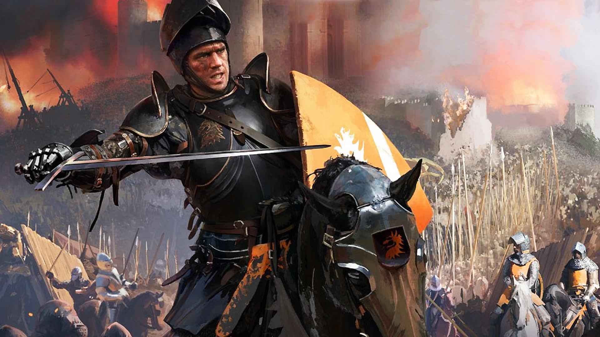 نمایش اسب سواری یک سرباز در پوستر بازی Stronghold: Definitive Edition