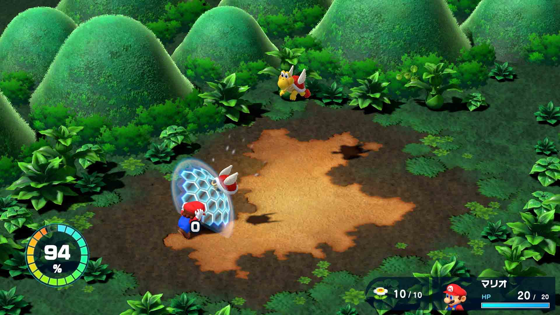 استفاده از سپر جادویی در برابر حمله دشمنان در ریمیک Super Mario RPG