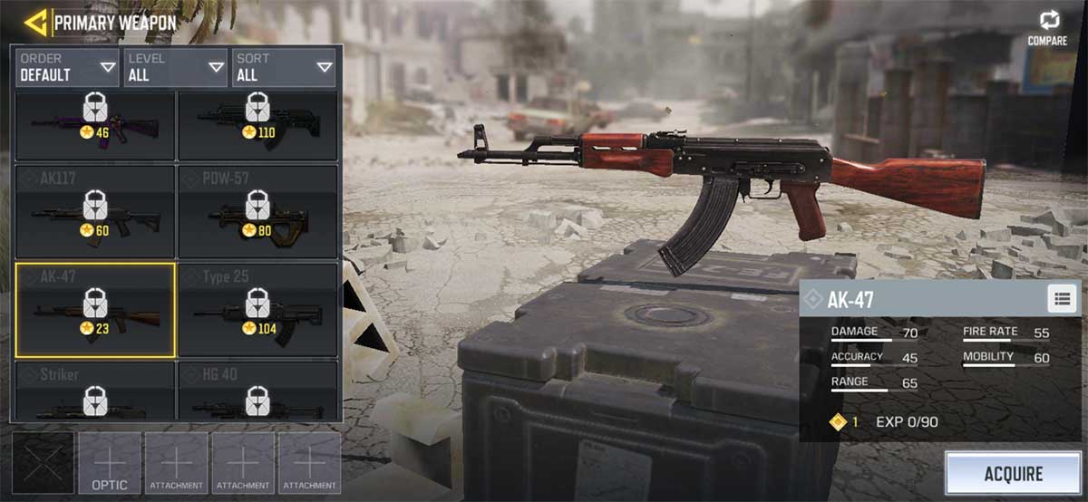 اسلحه Ak-47 در بازی کالاف دیوتی موبایل