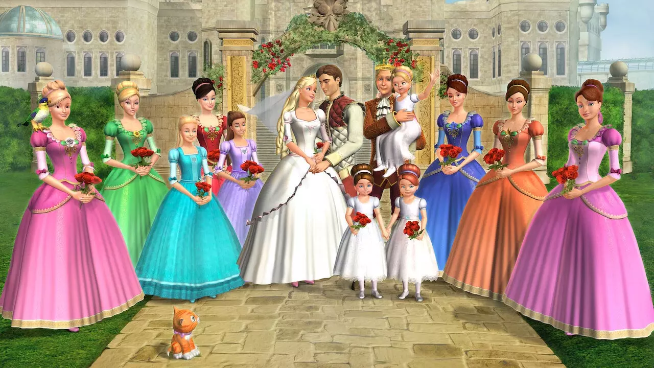 باربی و همه خواهرانش در انیمیشن باربی و دوازده شاهزاده خانم رقصنده