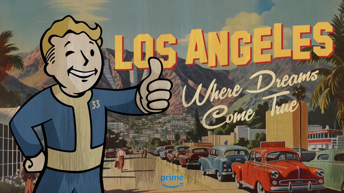 پوستر سریال Fallout با محوریت تبلیغ شهر لس آنجلس و Vault 33