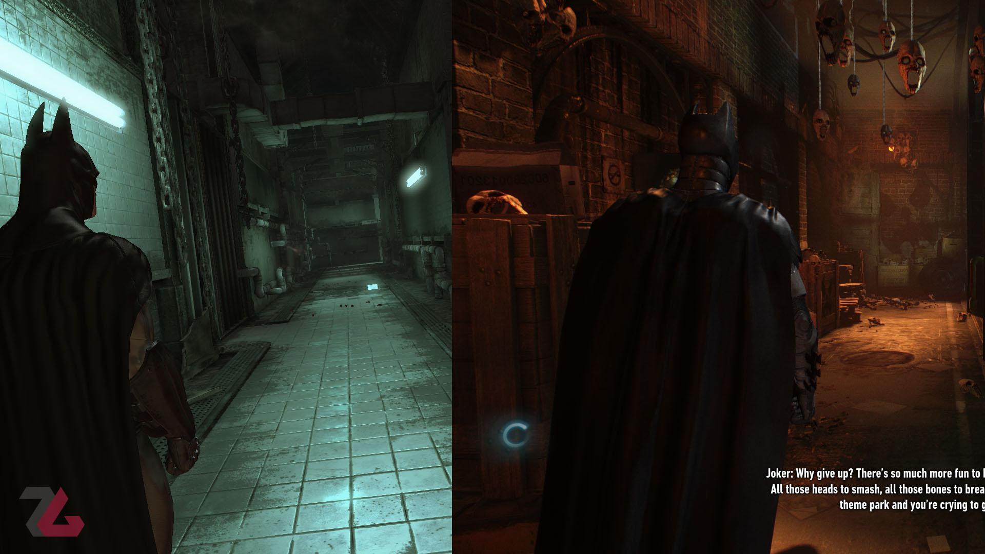 راهروهای ترسناک در بازی‌های Batman Arkham Asylum و Batman Arkham Knight