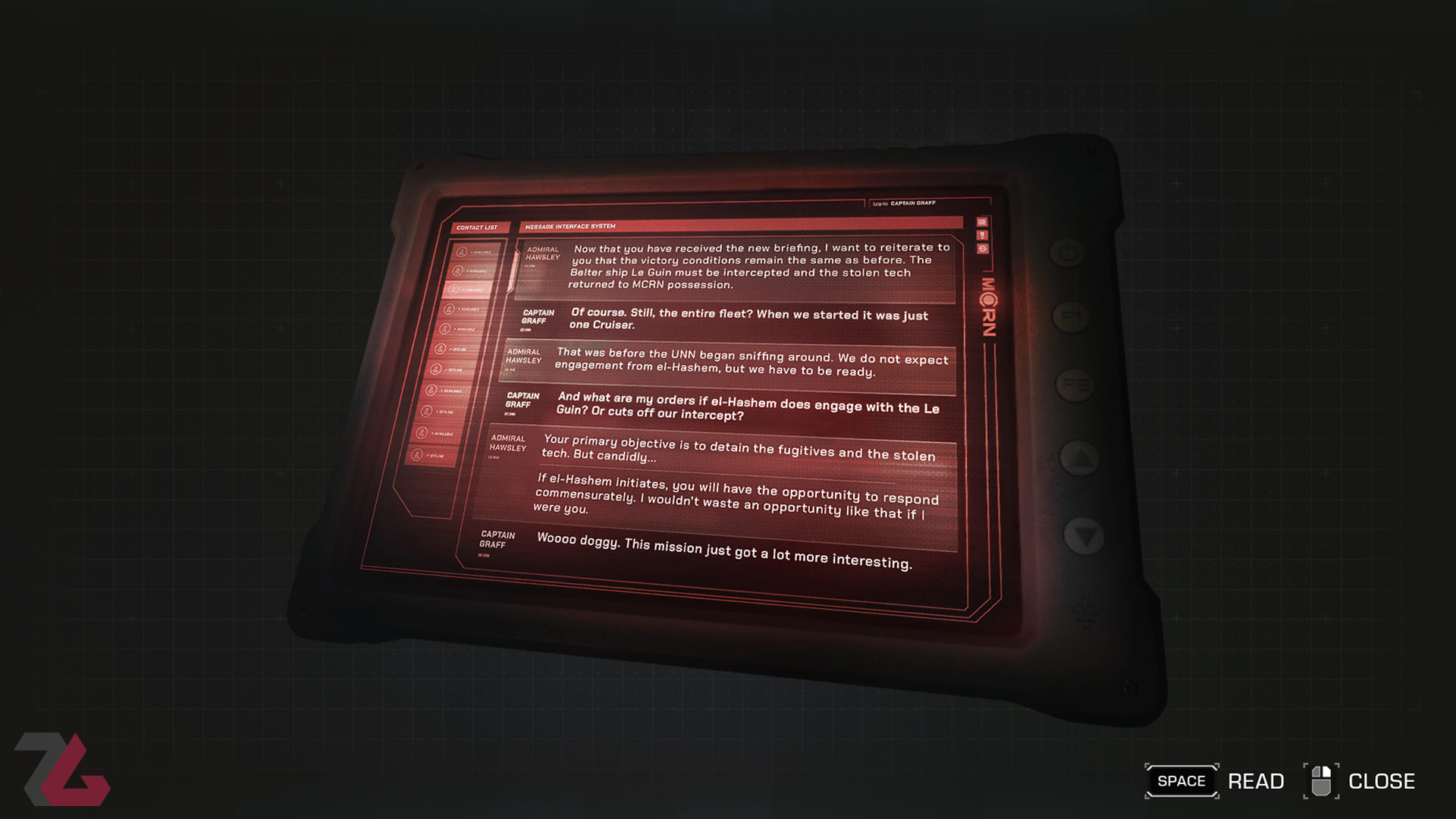 نوشته های به‌جا مانده از افراد سفینه نابودشده در قسمت دوم بازی اکسپنس، محصول استودیو تل تیل