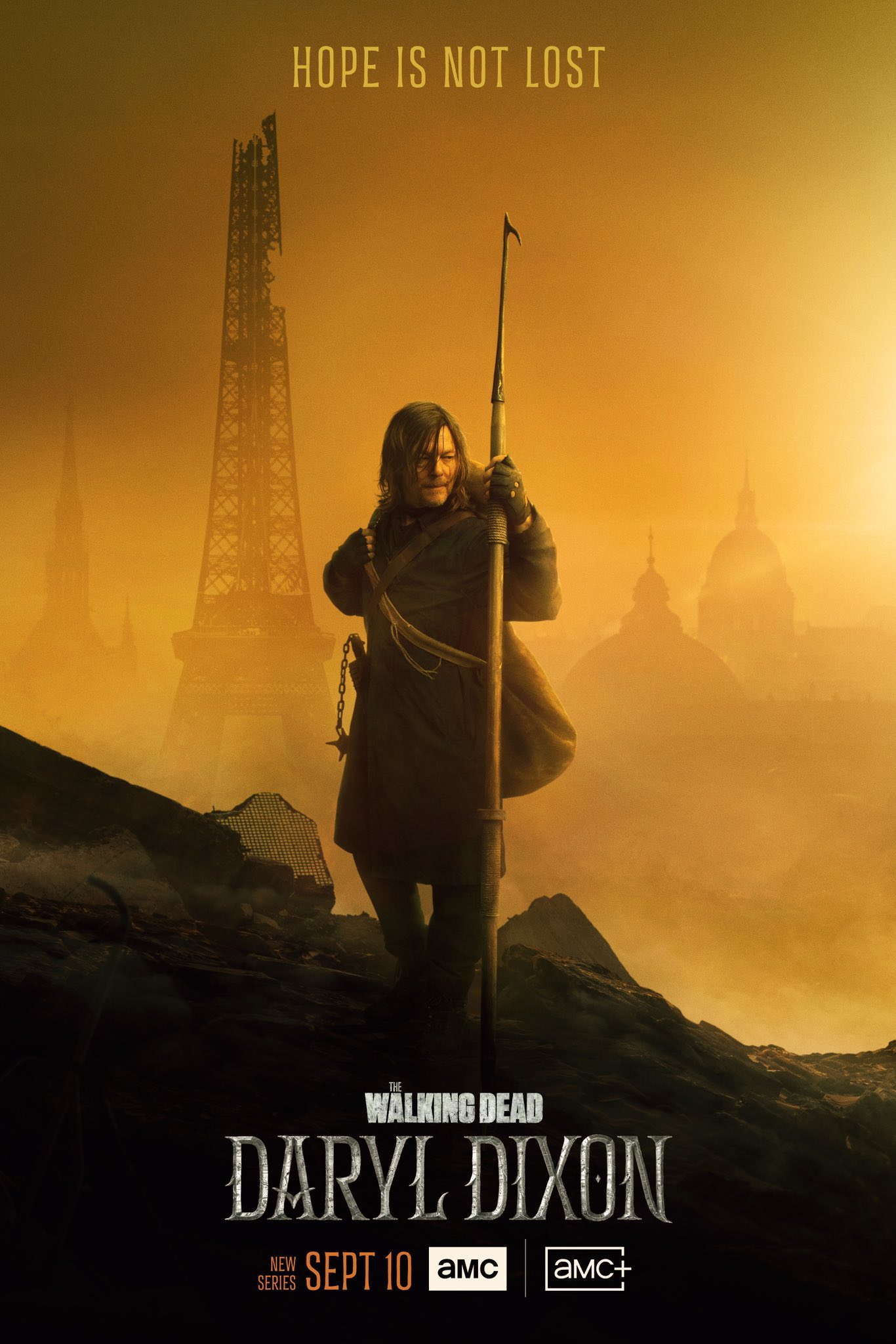 کاوش ویرانه‌های پاریس در پوستر سریال The Walking Dead: Daryl Dixon