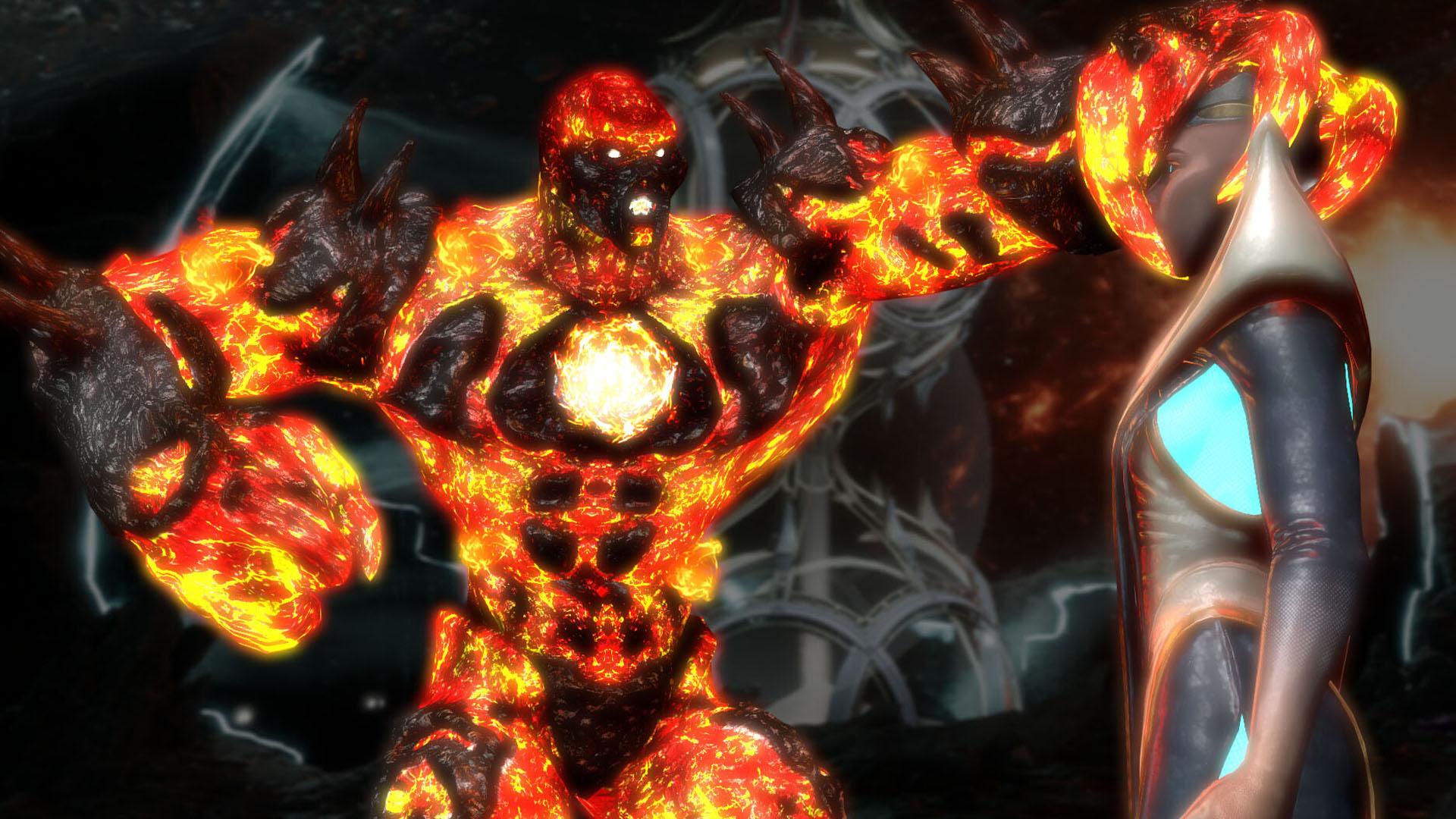شخصیت بلیز درحال استفاده از آتش در مجموعه Mortal Kombat