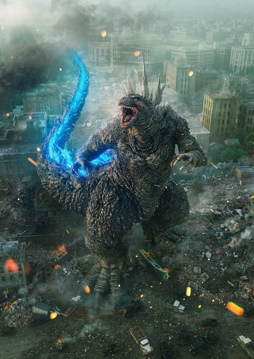 گودزیلا در حال استفاده از نفس اتمی خود در فیلم Godzilla Minus One