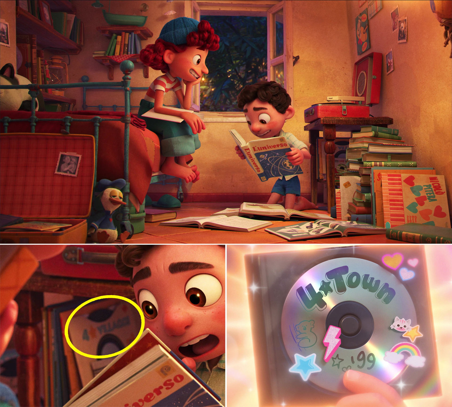 لوکا درحال ورق زدن کتاب در انیمیشن لوکا
