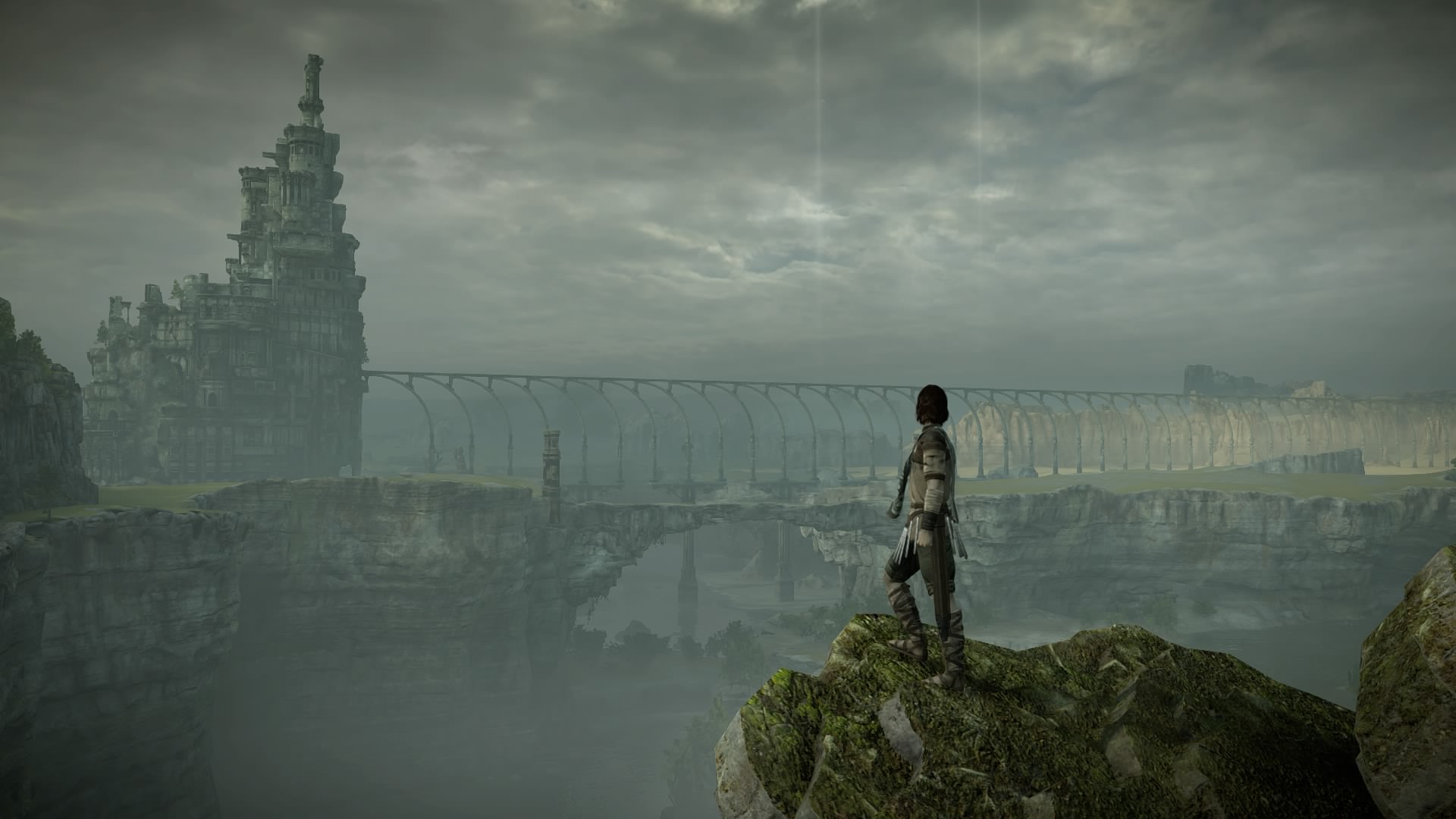 واندر به معبد پرستش نگاه می‌کند بازی Shadow Of The Colossus