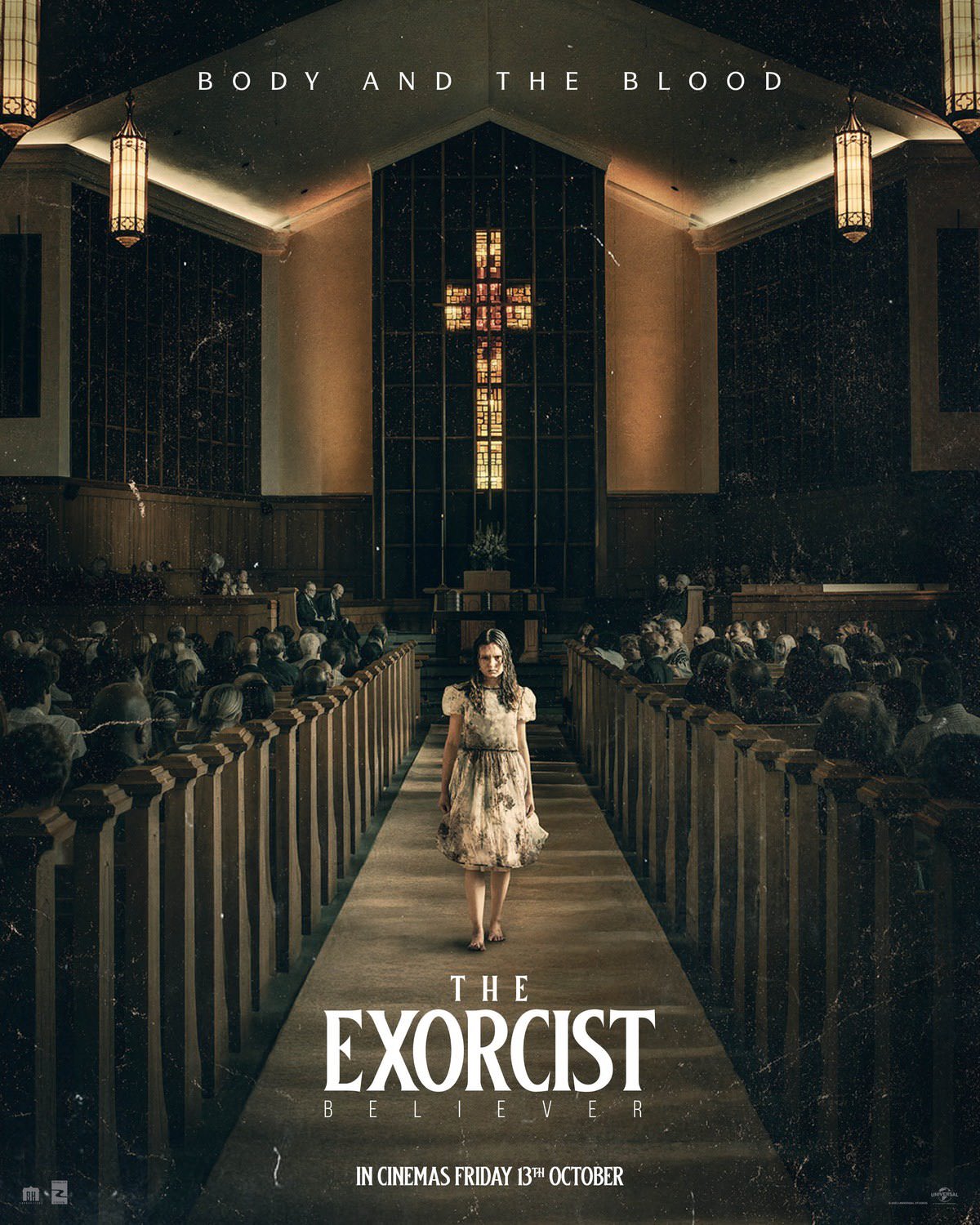 رویارویی با کودک جن‌زده در کلیسا در پوستر فیلم The Exorcist: Believer 