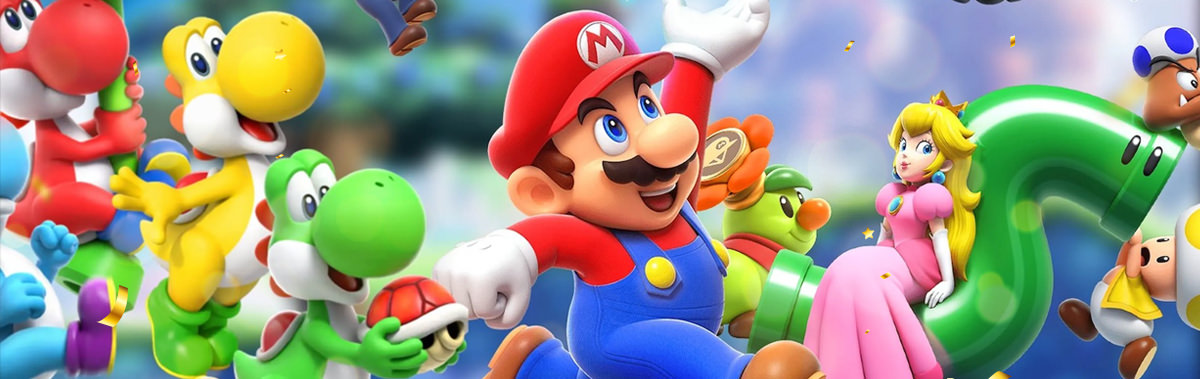 Mario et ses amis dans le jeu Super Mario Bros.  Merveille
