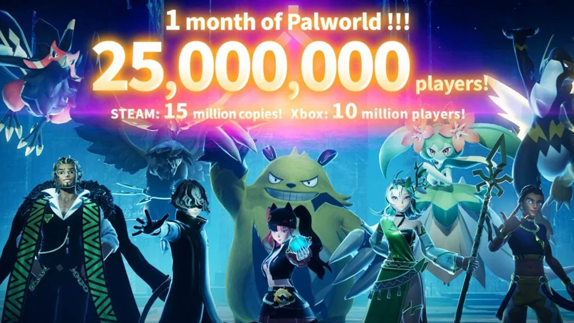  پوستر ۲۵ میلیون بازیکنی Palworld
