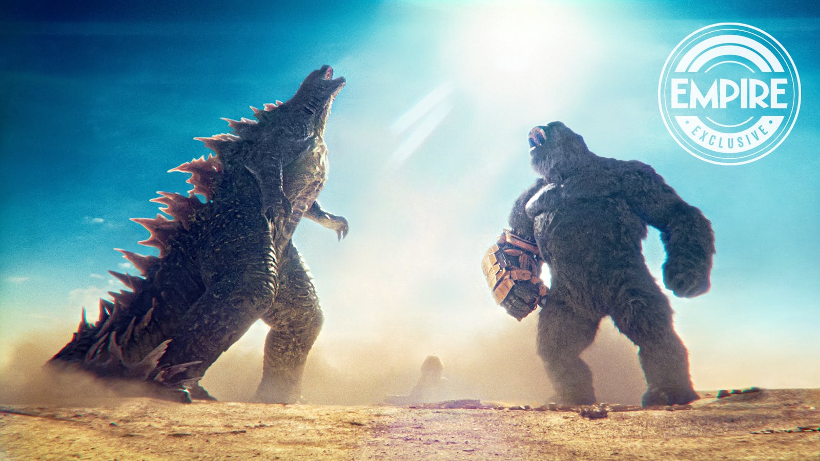 گودزیلا و کونگ در صحرا در فیلم Godzilla x Kong: The New Empire