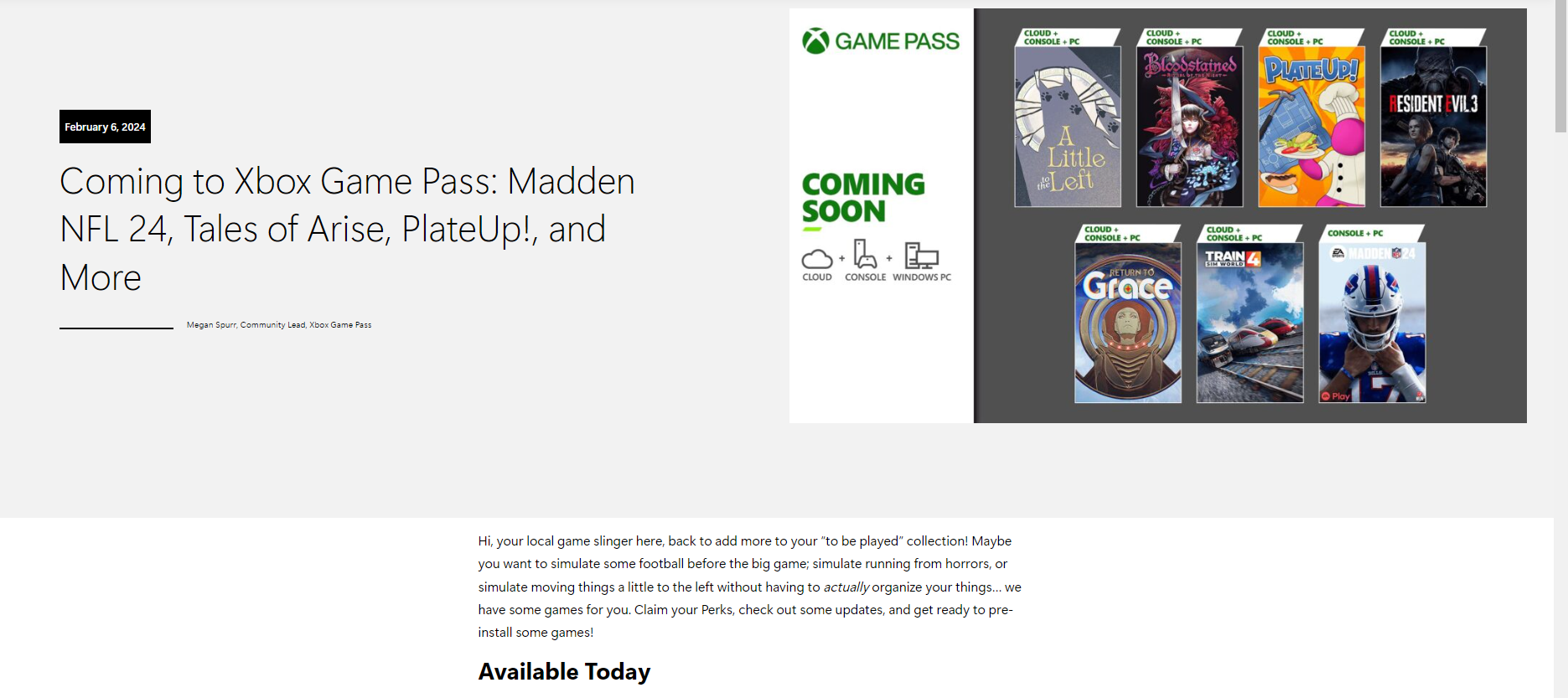 بازی های فوریه برای Xbox Game Pass