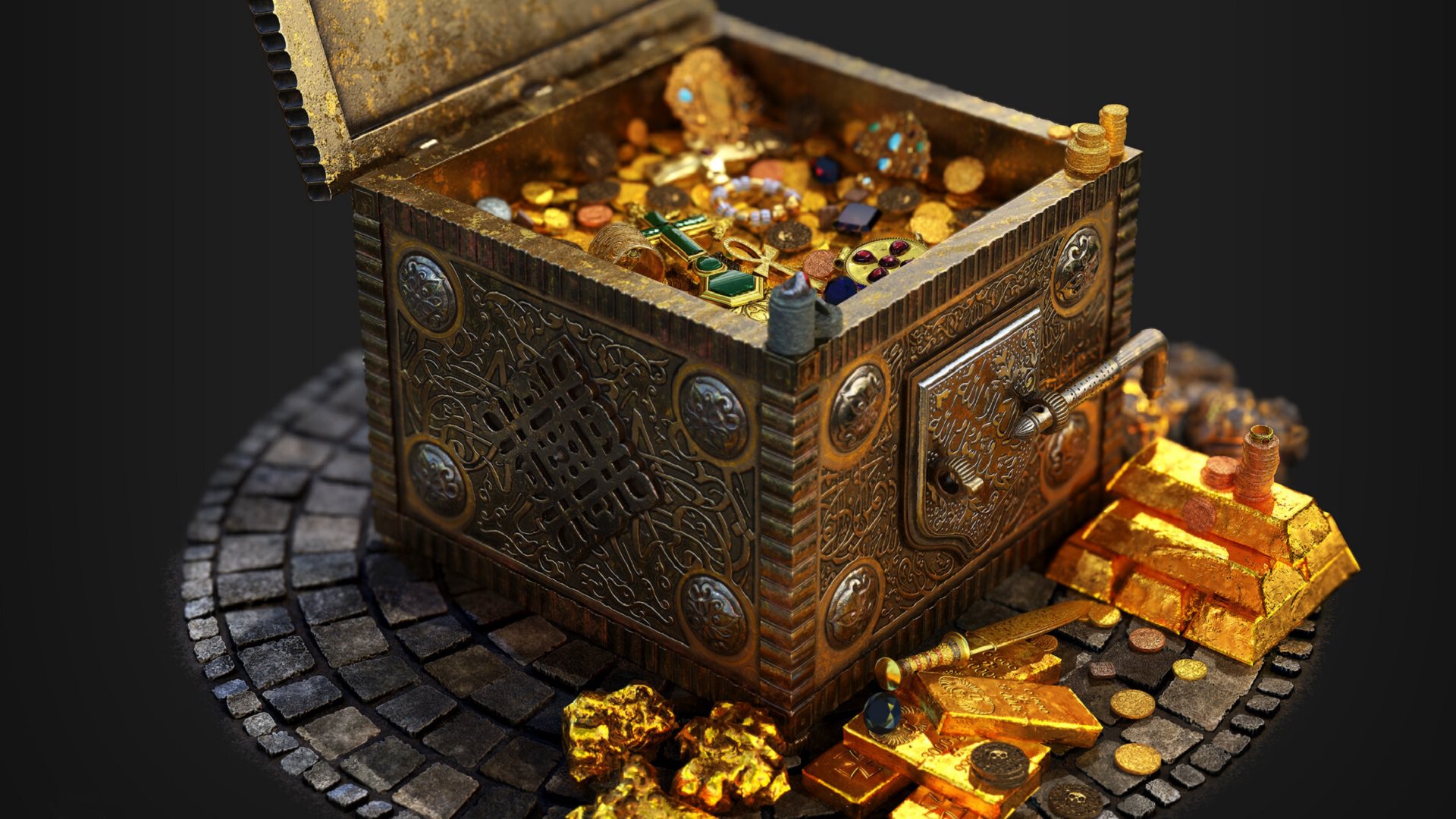 گنج سکه طلا صندوق شمش ذکر ورد