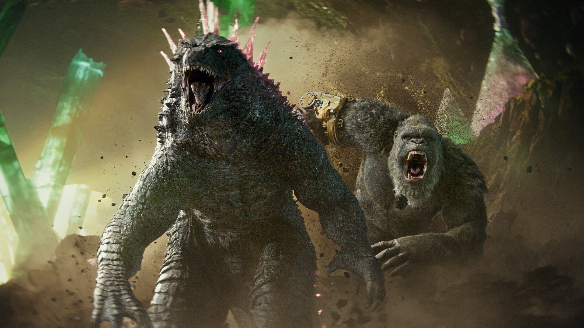 گودزیلا و کونگ در حال دویدن در فیلم Godzilla x Kong: The New Empire