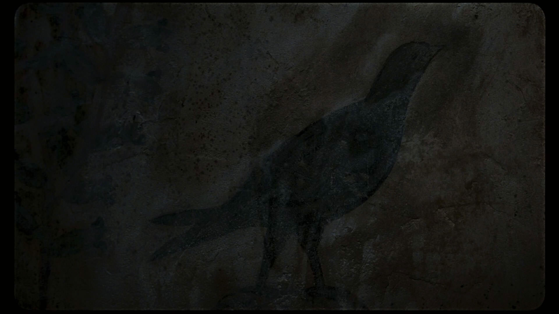 دیوارنگاره‌ای از یک پرنده در نمایی از فیلم کیمرا به کارگردانی آلیچه رورواکر