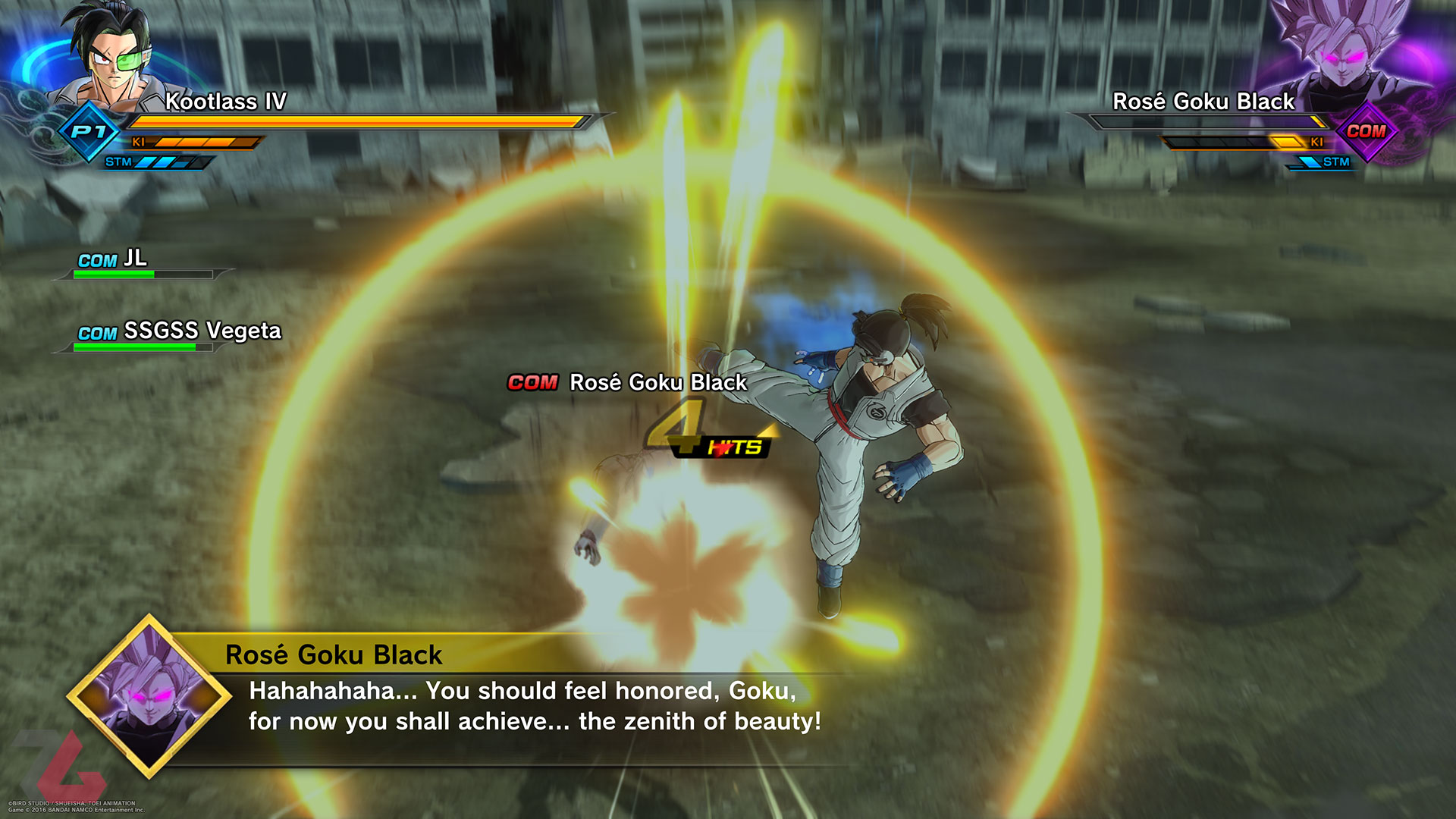 نبرد با رُز گوکو بلک در بازی Dragon Ball Xenoverse 2