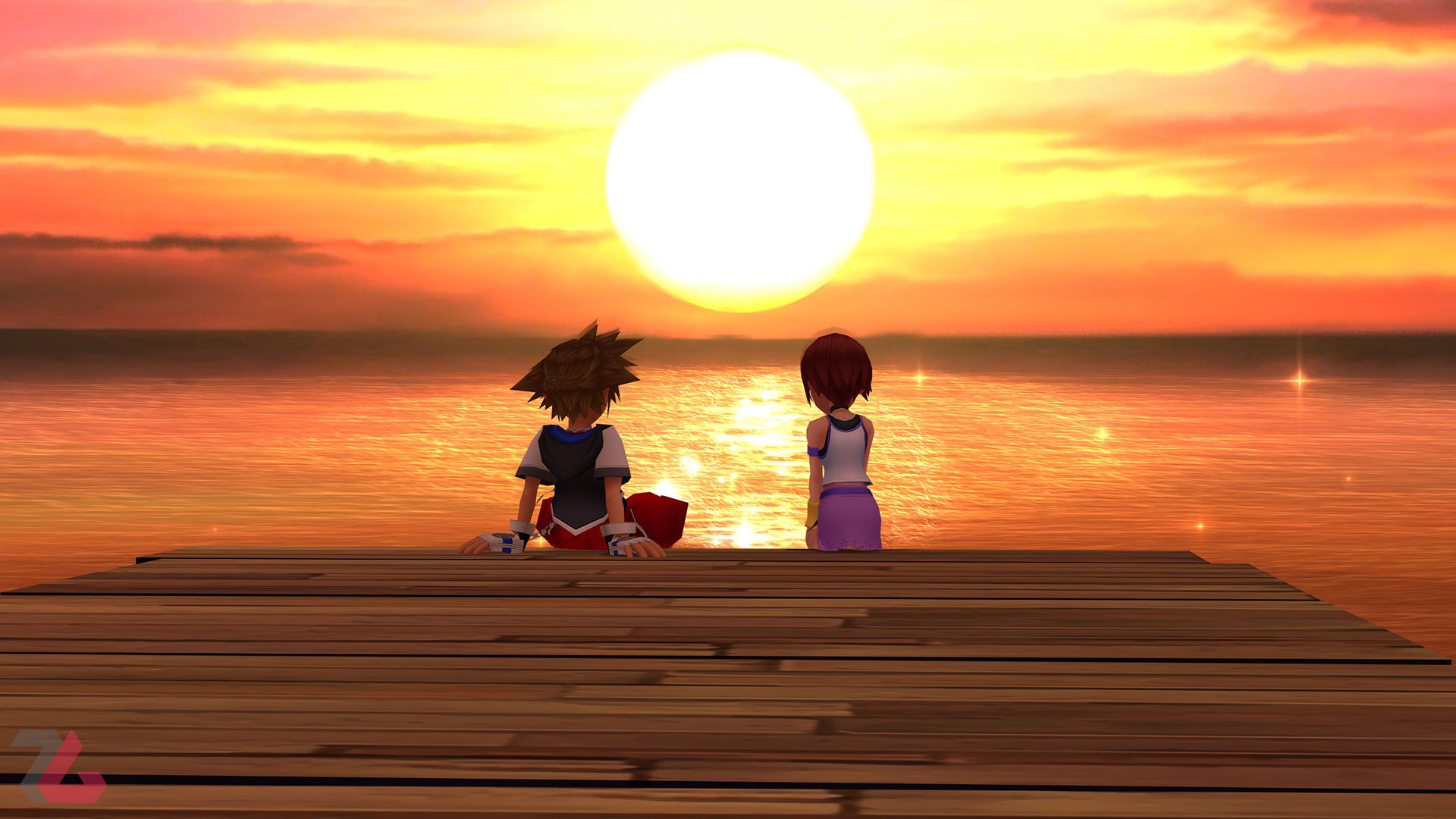 سورا و کایری در بازی راکسس در بازی Kingdom Hearts 1.5 + 2.5 Remix