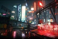 محله چینی‌ها در شب در بازی Cyberpunk 2077