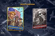 صفحه انتخاب بین دو جناح آلمان و آمریکا در بازی Aces of the Luftwaffe 